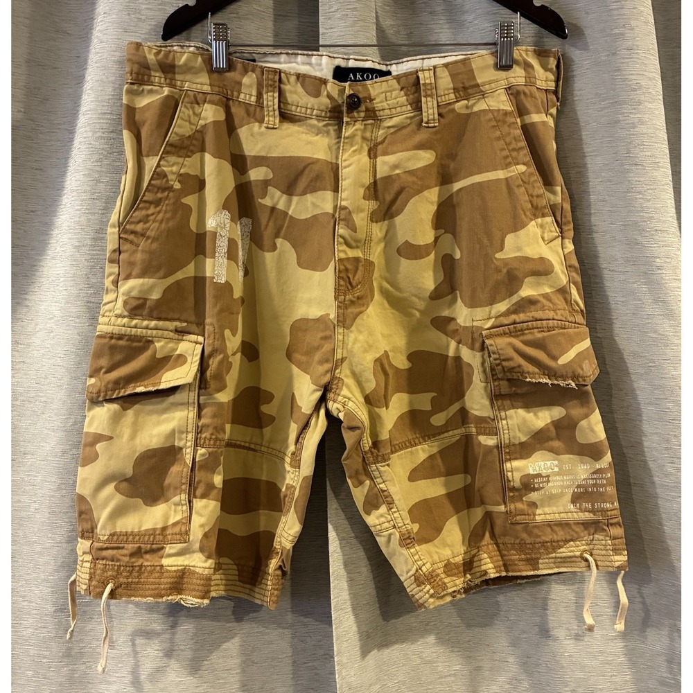AKOO Shorts Mens 40 Cargo Camo Bottoms Hunt Club Cotton Casual Outdoor